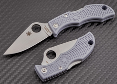 Фото Нож складной ManBug Aogami Super Blue Knife Gray FRN Spyderco