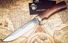 Фото Нож Осетр 65Х13, орех и литье латунь