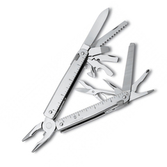 Фото Мультитул Victorinox SwissTool Plus, сталь X50CrMoV15, рукоять нержавеющая сталь, в чехле