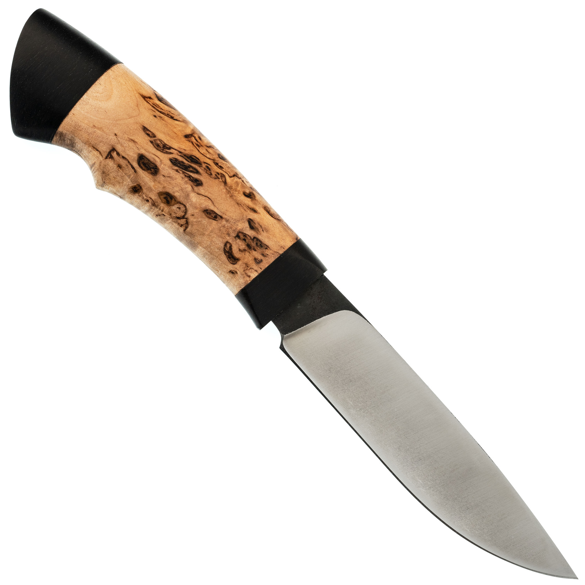 фото Нож кулик, сталь х12мф, рукоять карельская береза/граб кузница семина