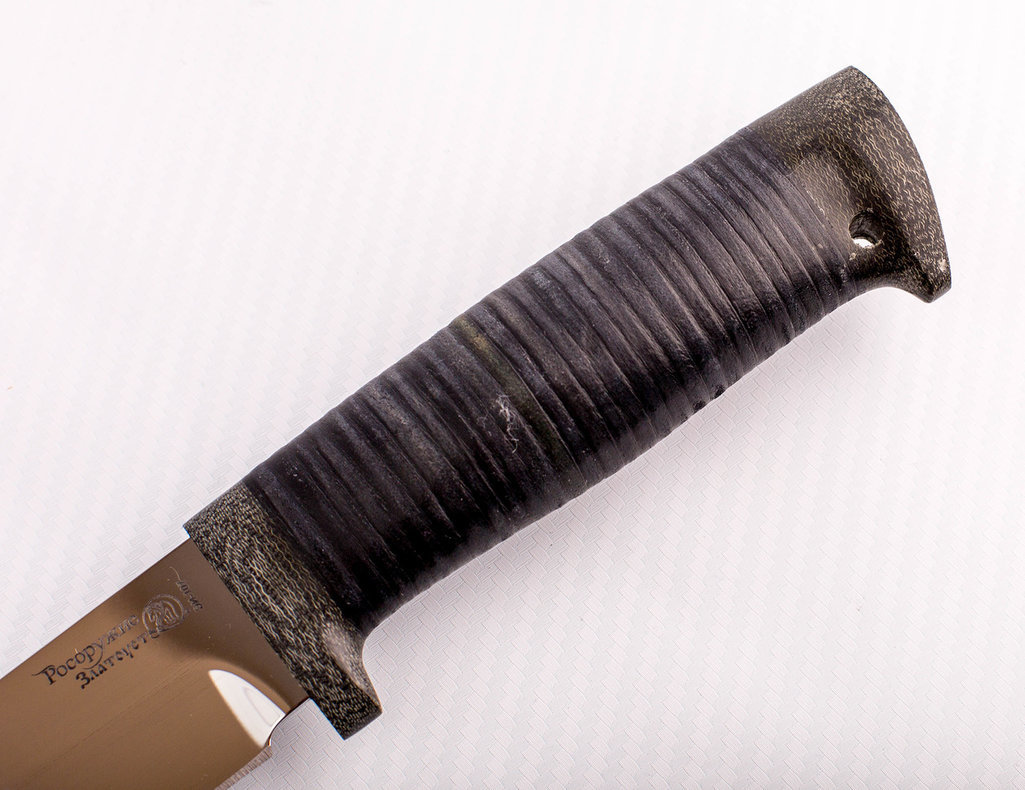 Нож Домбай с рисунком, сталь 95х18, кожа от Ножиков