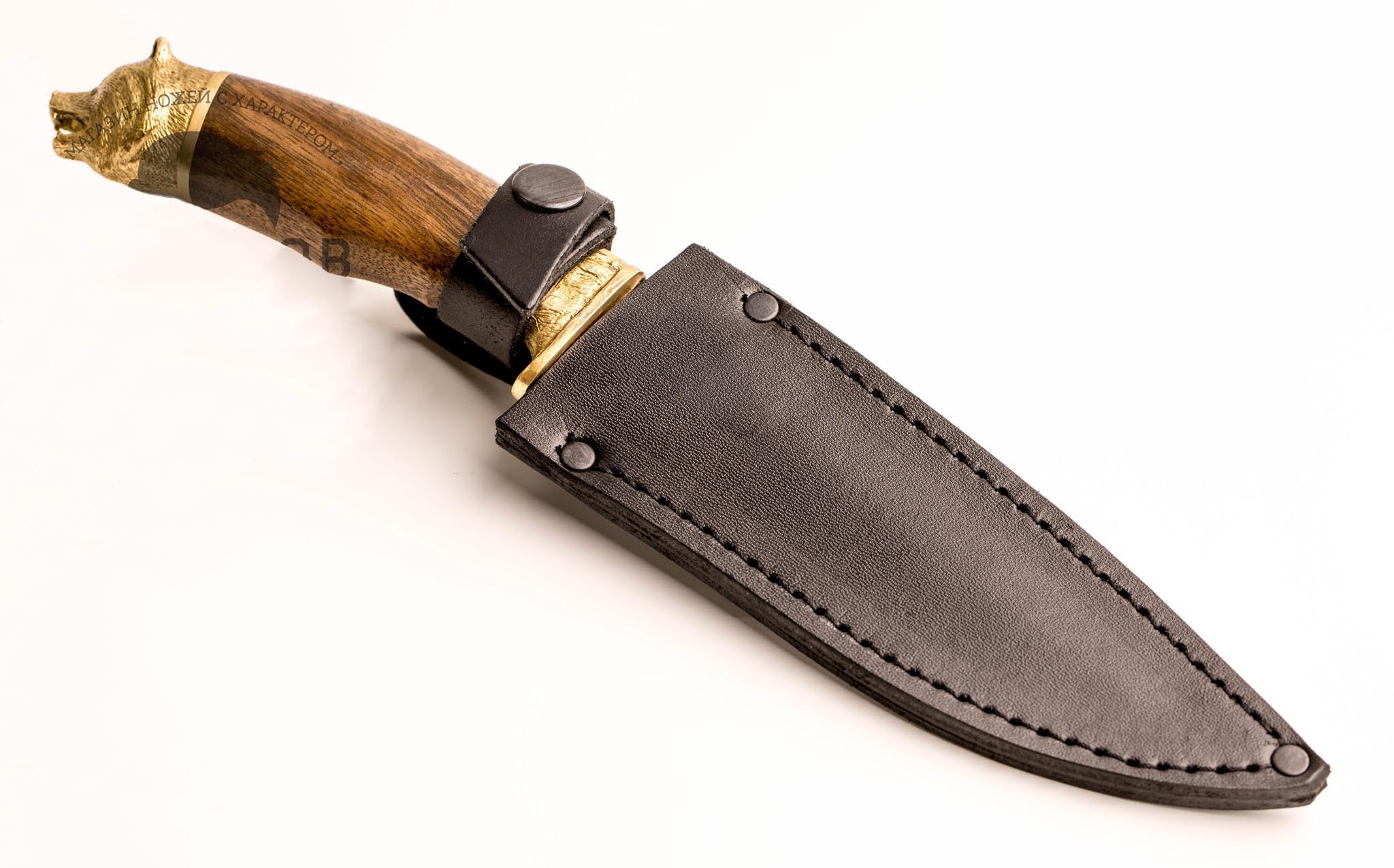 Нож Сафари-1, Кизляр СТО, с головой медведя, сталь Х12МФ - фото 5