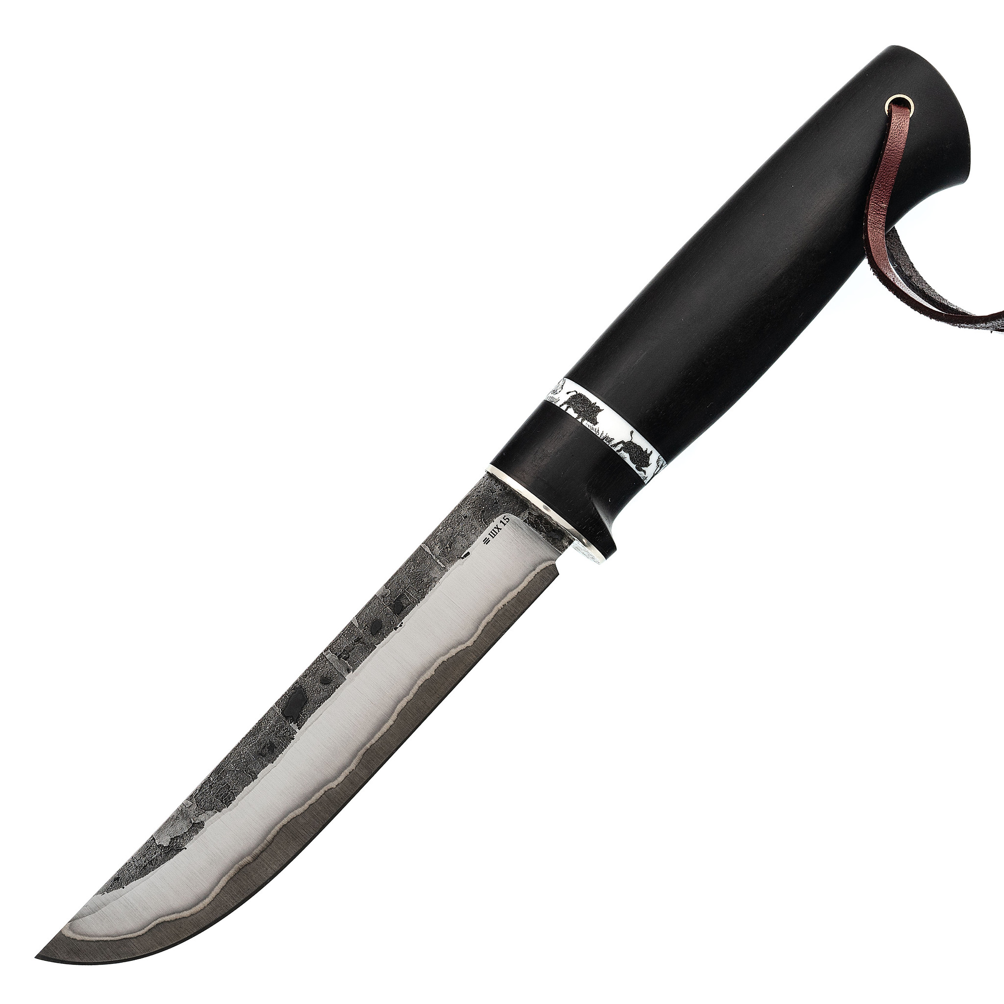 Нож Лиман, сталь 40х13-ШХ15-40Х13, граб, пирография