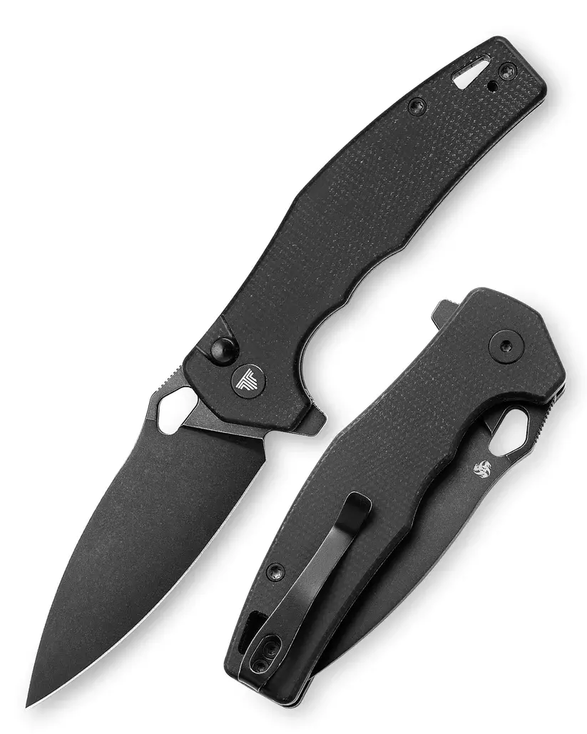 Складной нож Trivisa Corvus-04B, сталь 14C28N, рукоять микарта, черный