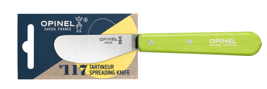 Нож для масла Opinel №117, деревянная рукоять, блистер, нержавеющая сталь, зеленый от Ножиков