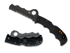 Фото Нож складной Assist Black Spyderco, сталь VG-10, рукоять FRN