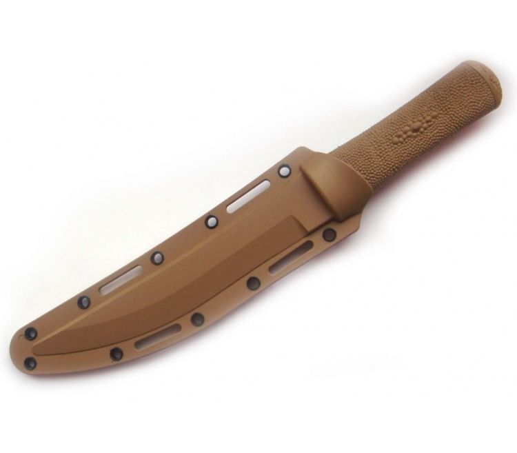 фото Нож с фиксированным клинком crkt hissatsu (desert tan), сталь 440а, рукоять пластик/резина