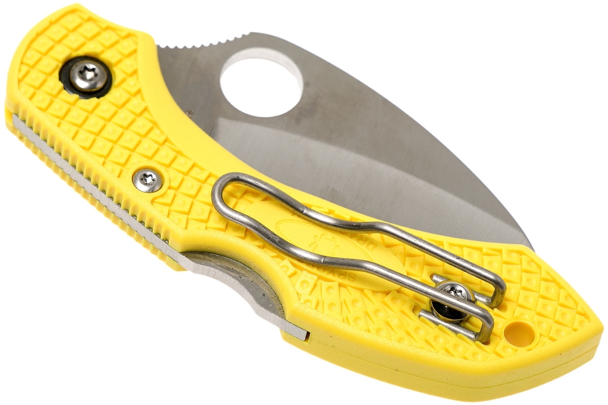 Складной нож Dragonfly 2 Salt - Spyderco 28SYL2HB, сталь H-1 Satin Serrated, рукоять термопластик FRN, жёлтый от Ножиков