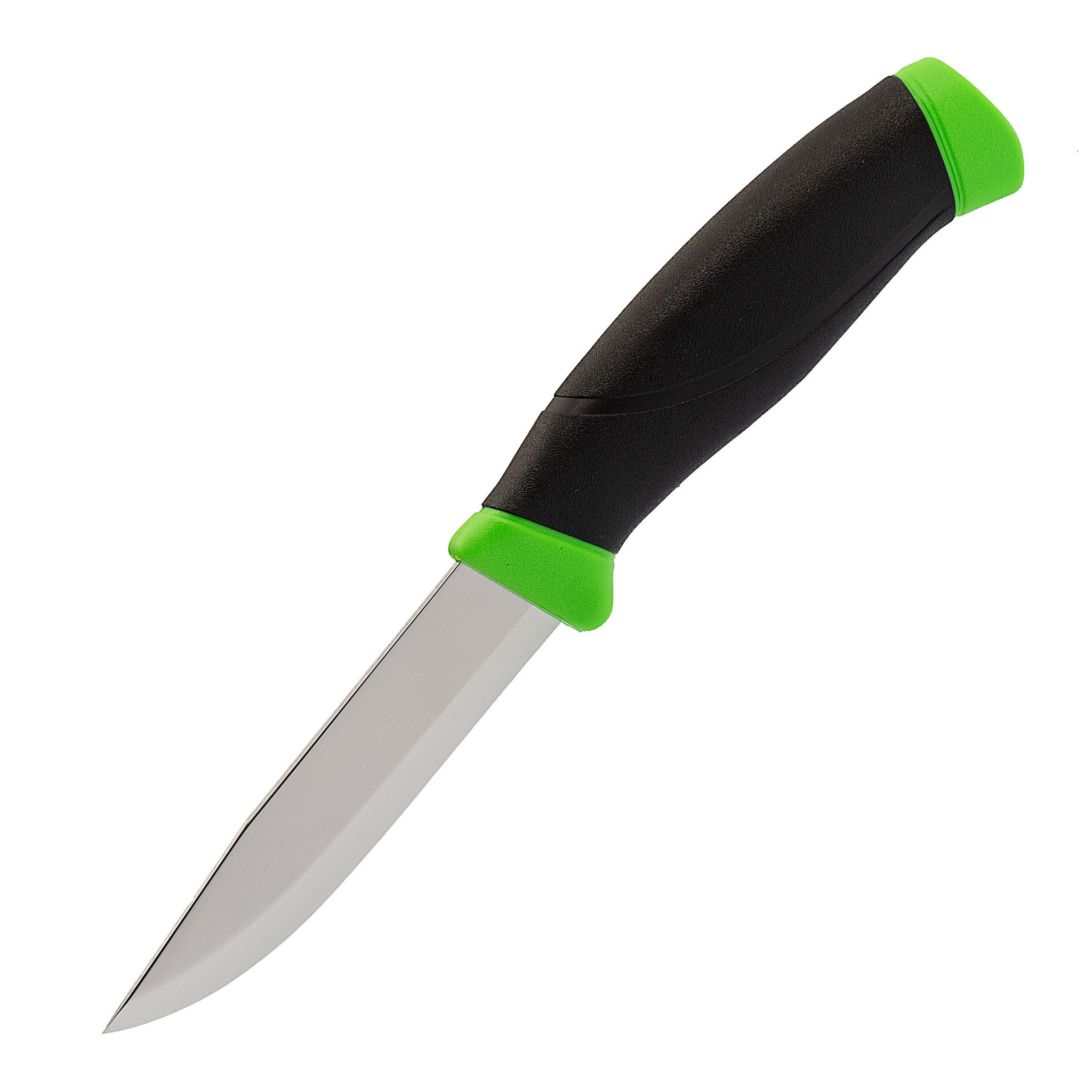фото Нож с фиксированным лезвием morakniv companion green, сталь sandvik 12c27, рукоять пластик/резина, зеленый