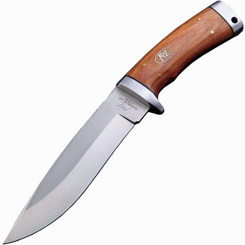 фото Туристический охотничий нож с фиксированным клинком katz lion king, 277 мм, сталь xt-80, рукоять береза