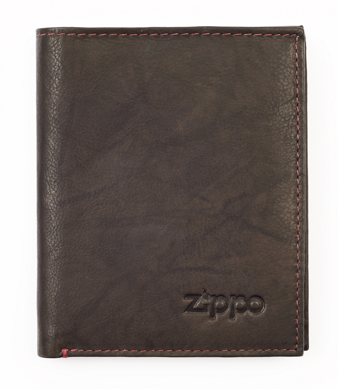 Портмоне ZIPPO, цвет "мокко", натуральная кожа, 10x1,5x12,3 см от Ножиков
