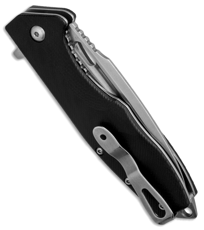 фото Нож складной caracal flipper, designed by boris manasherov, boker plus 01bo771, сталь d2 stonewashed plain, рукоять стеклотекстолит g10