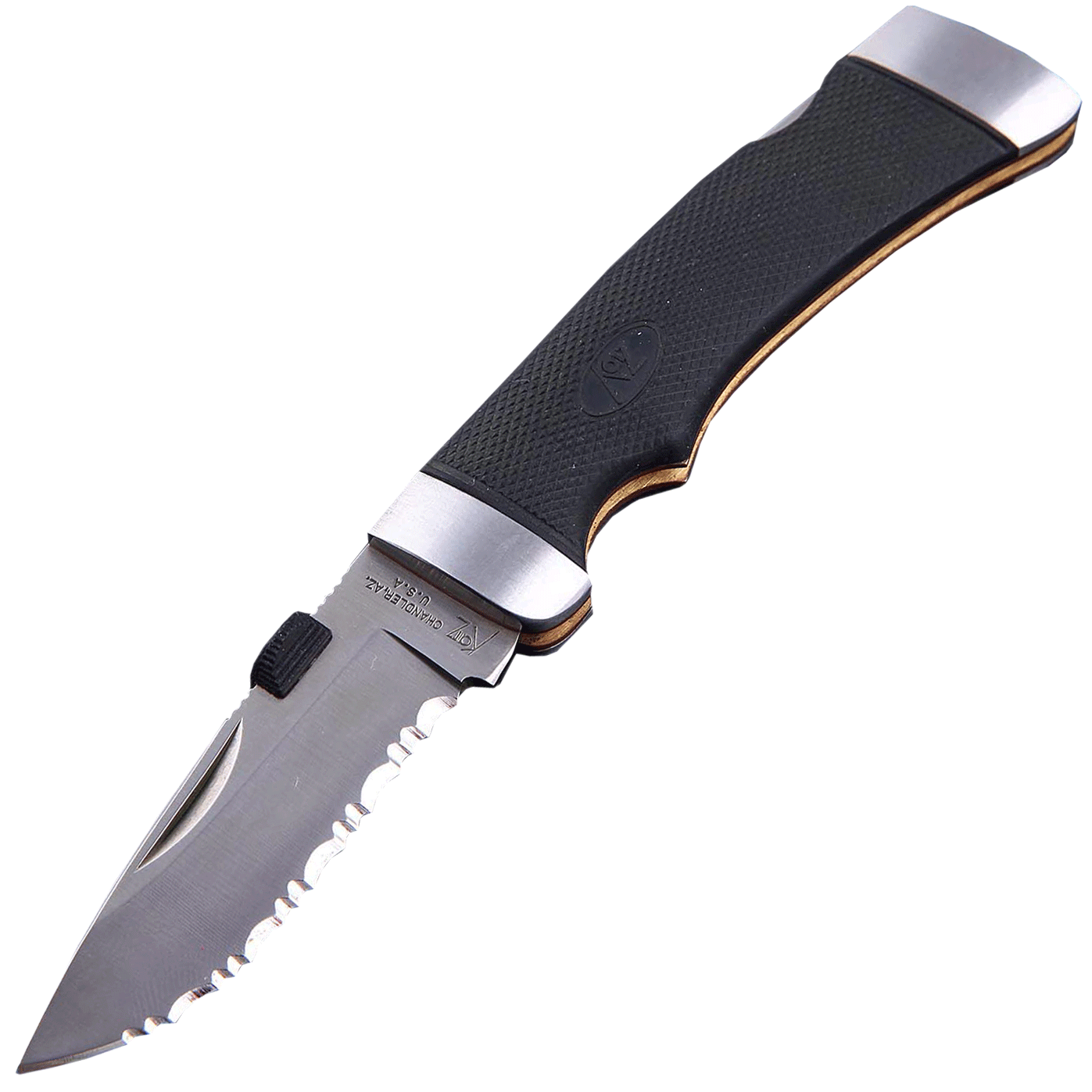 Складной нож Katz Cheetah Small Drop Point Serrated, 170 мм, сталь XT-80, рукоять kraton от Ножиков