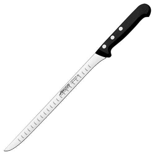 Нож кухонный для нарезки мяса с выемками на лезвии, 24 см