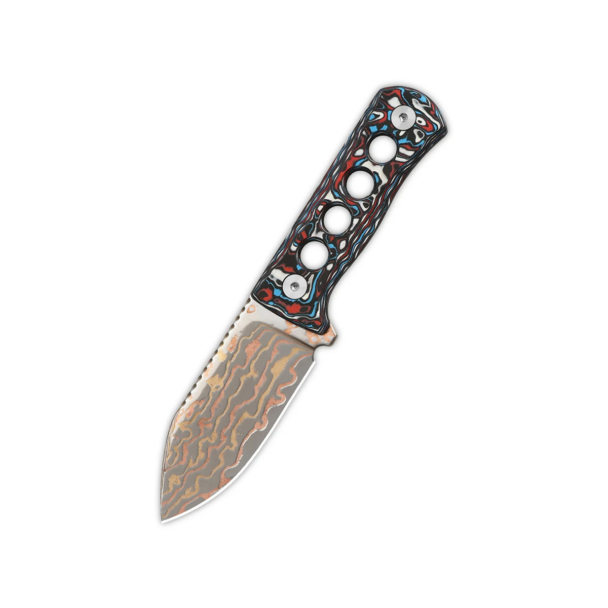 Нож QSP Canary 6.3 см, сталь дамаск, рукоять карбон
