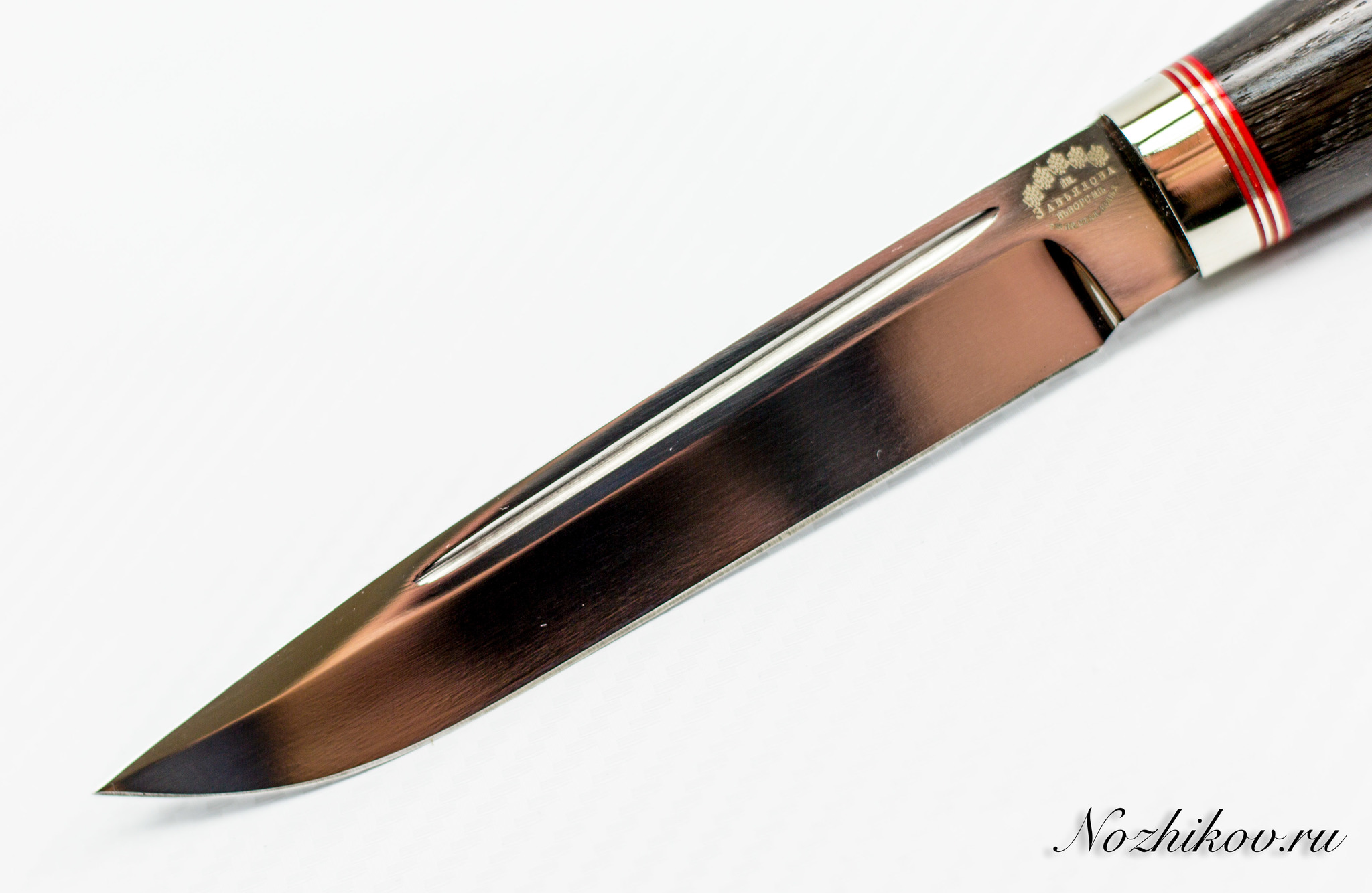 Нож финка из стали Sliepner с красными вставками - фото 3