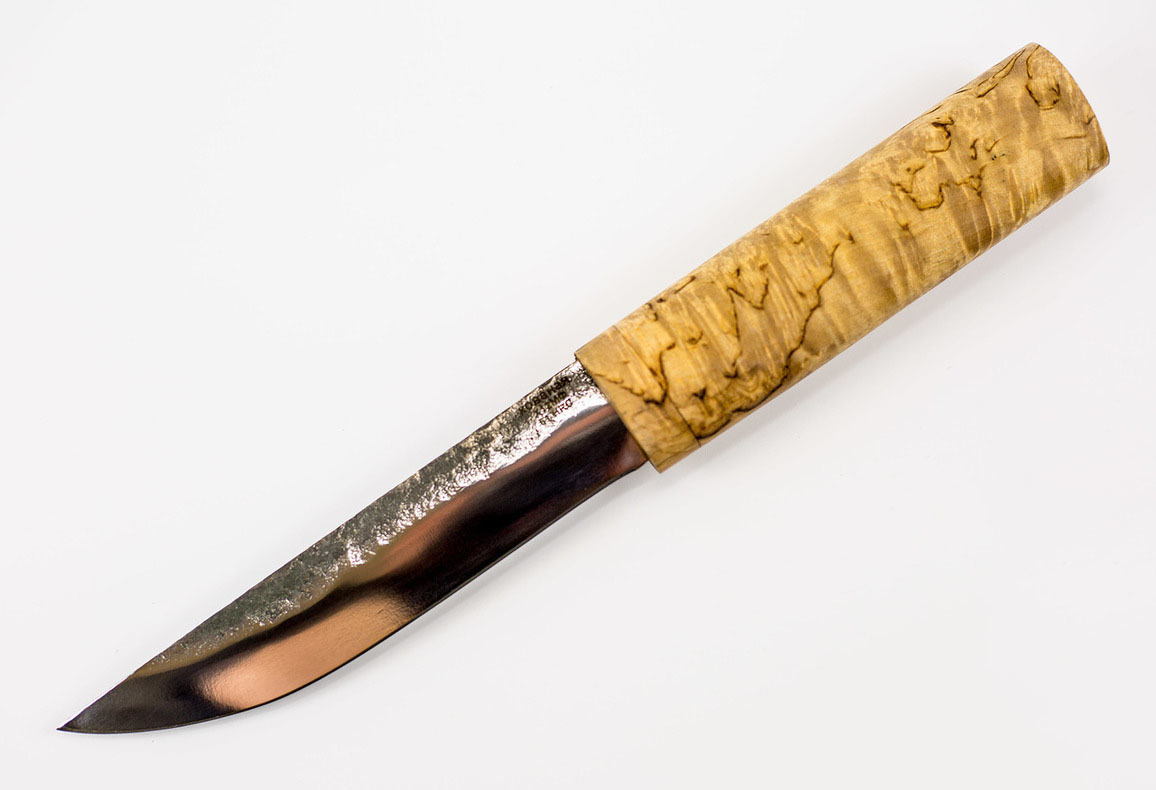 фото Нож якутский ручной ковки, сталь х12мф, карельская береза атака