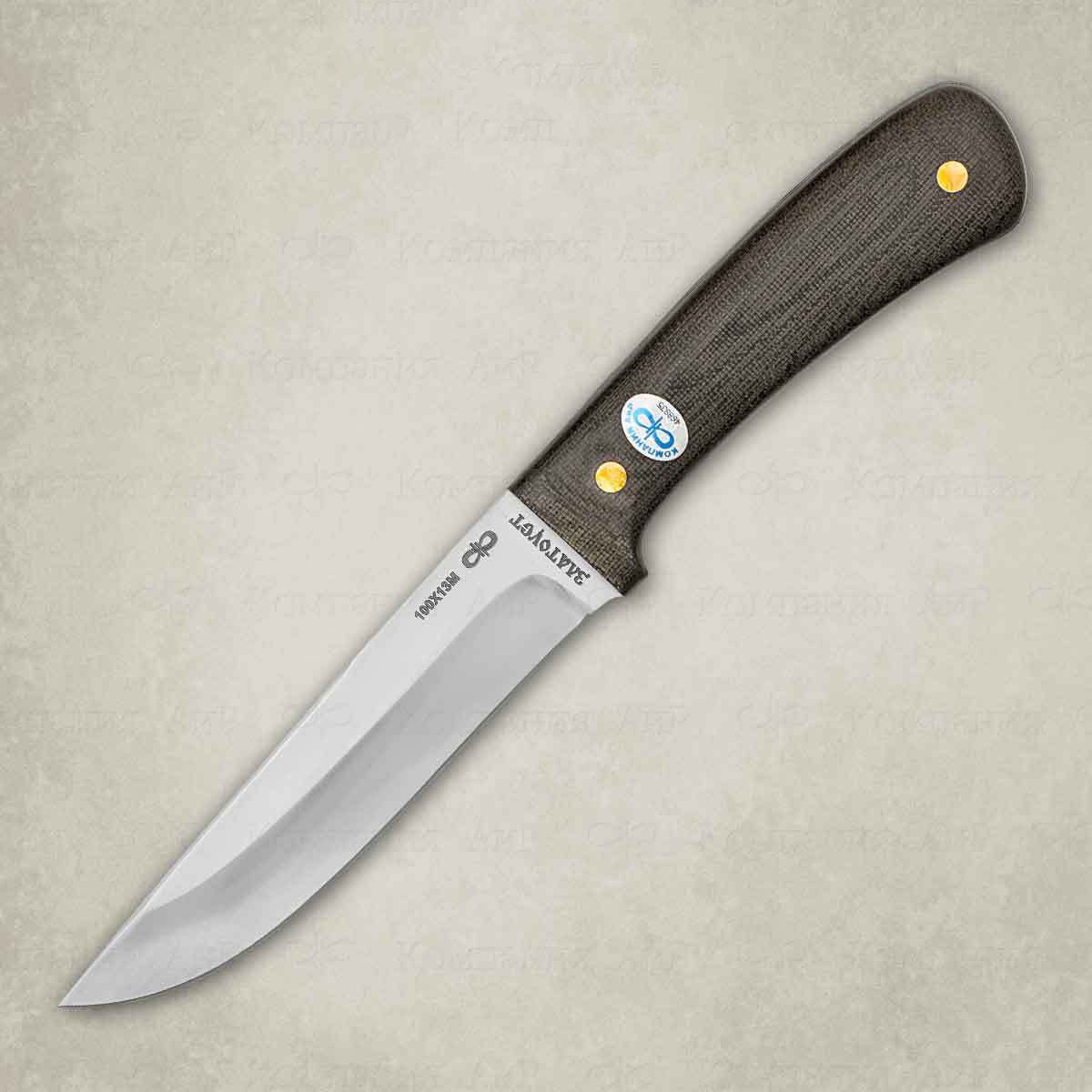 Нож Лиса ЦМ, текстолит, 95х18 бусина лиса мельхиор