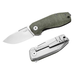Фото Складной нож LionSteel NANO, сталь MagnaCut, рукоять титан/микарта, зеленый