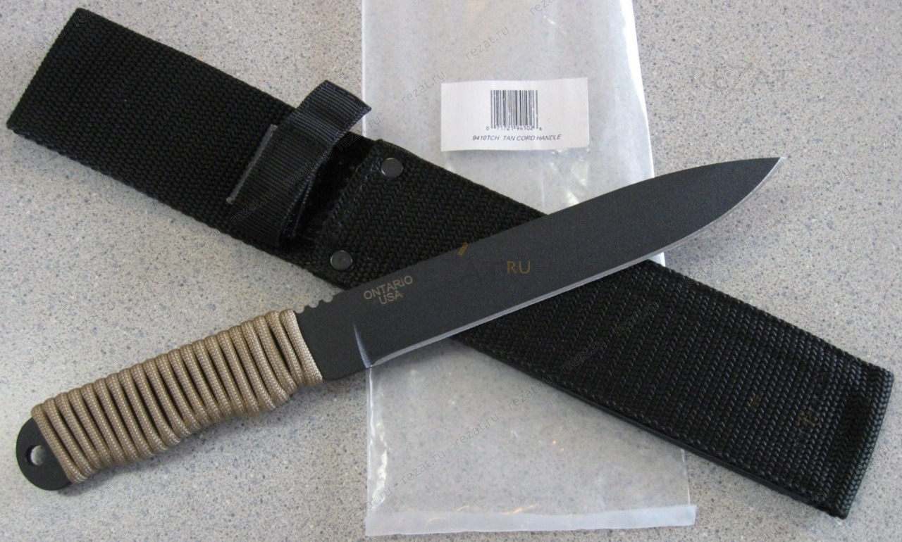 фото Нож с фиксированным клинком "tan cord wrap" ontario
