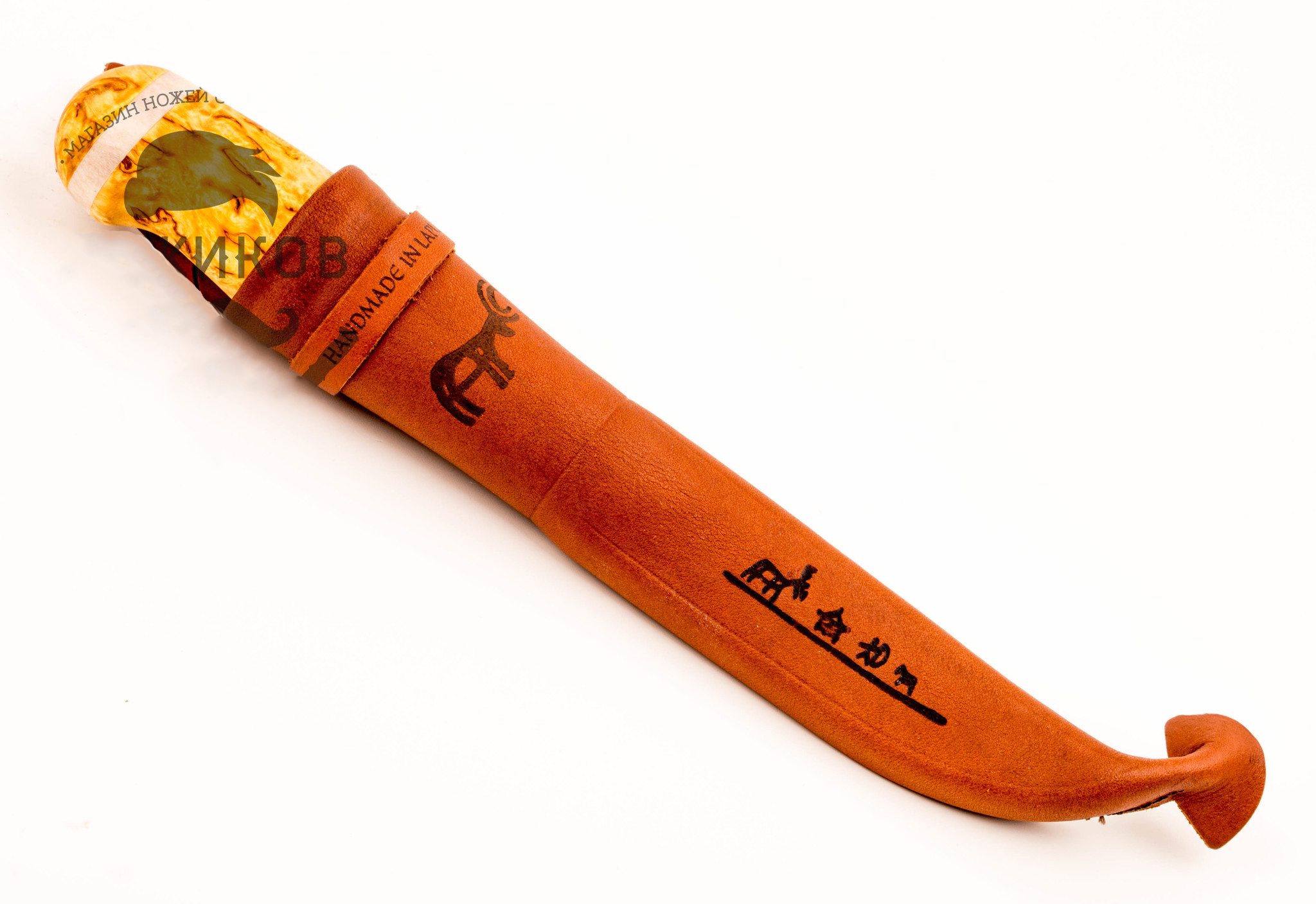 Нож Lappi Puukko 95, финская береза, сталь 80CrV2 - фото 5