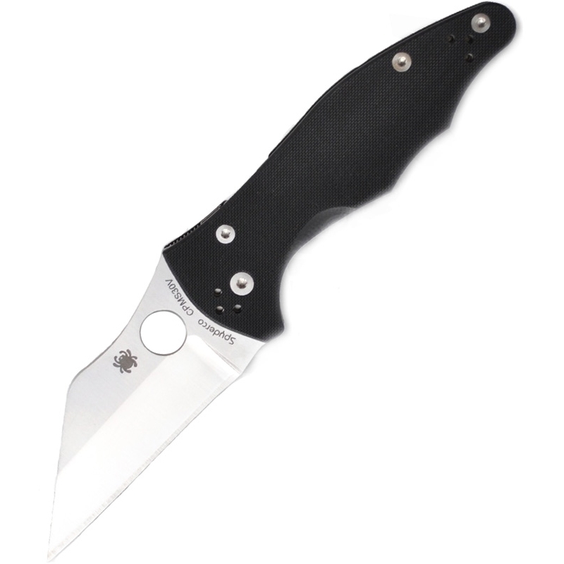 Складной нож Spyderco Yojimbo™, сталь Crucible CPM® S30V™, рукоять G10, чёрный полуавтоматический складной нож launch 1 kershaw 7100bw сталь crucible cpm® 154 рукоять анодированный алюминий чёрный