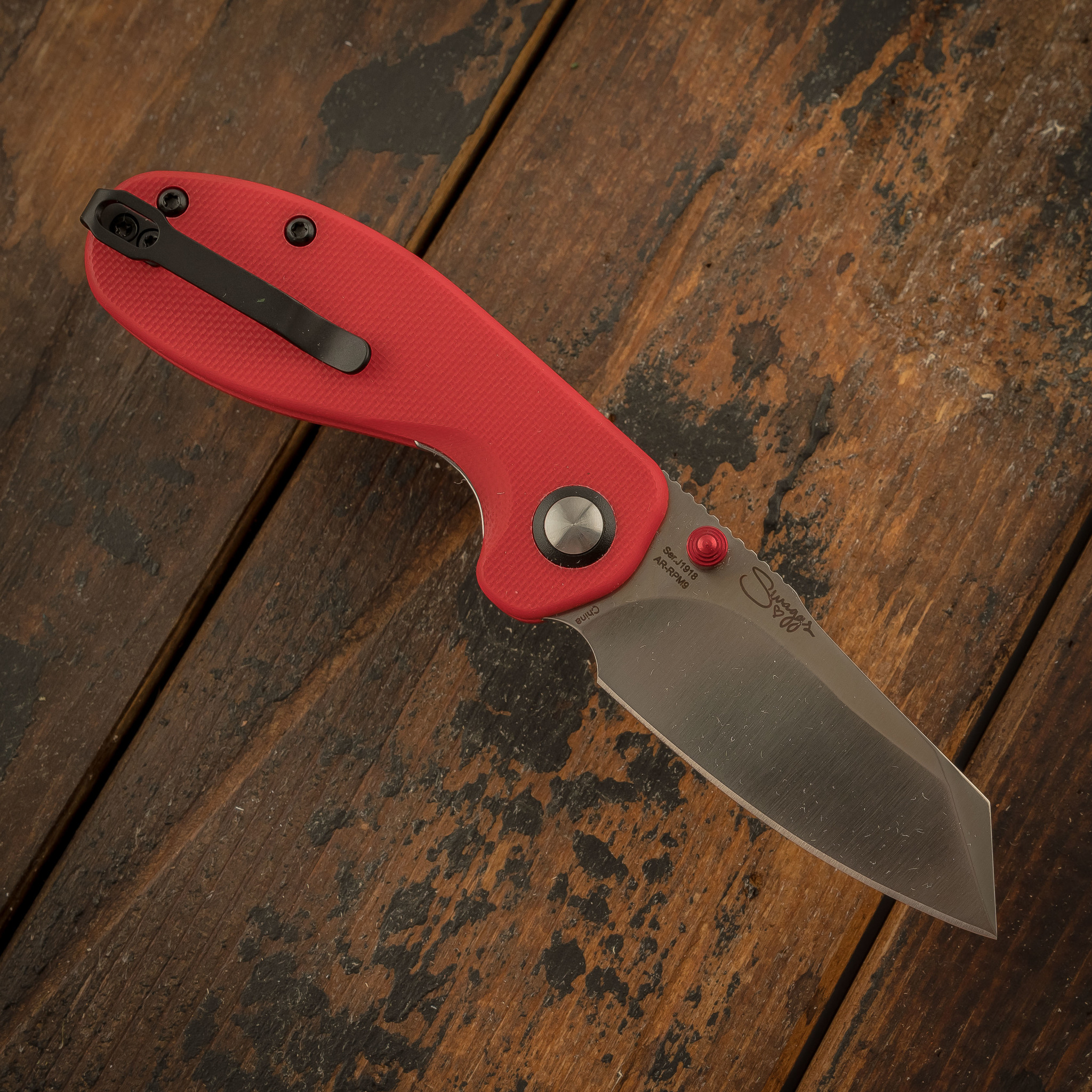 Складной нож CJRB Maileah, сталь AR-RPM9, Red G10 - фото 3