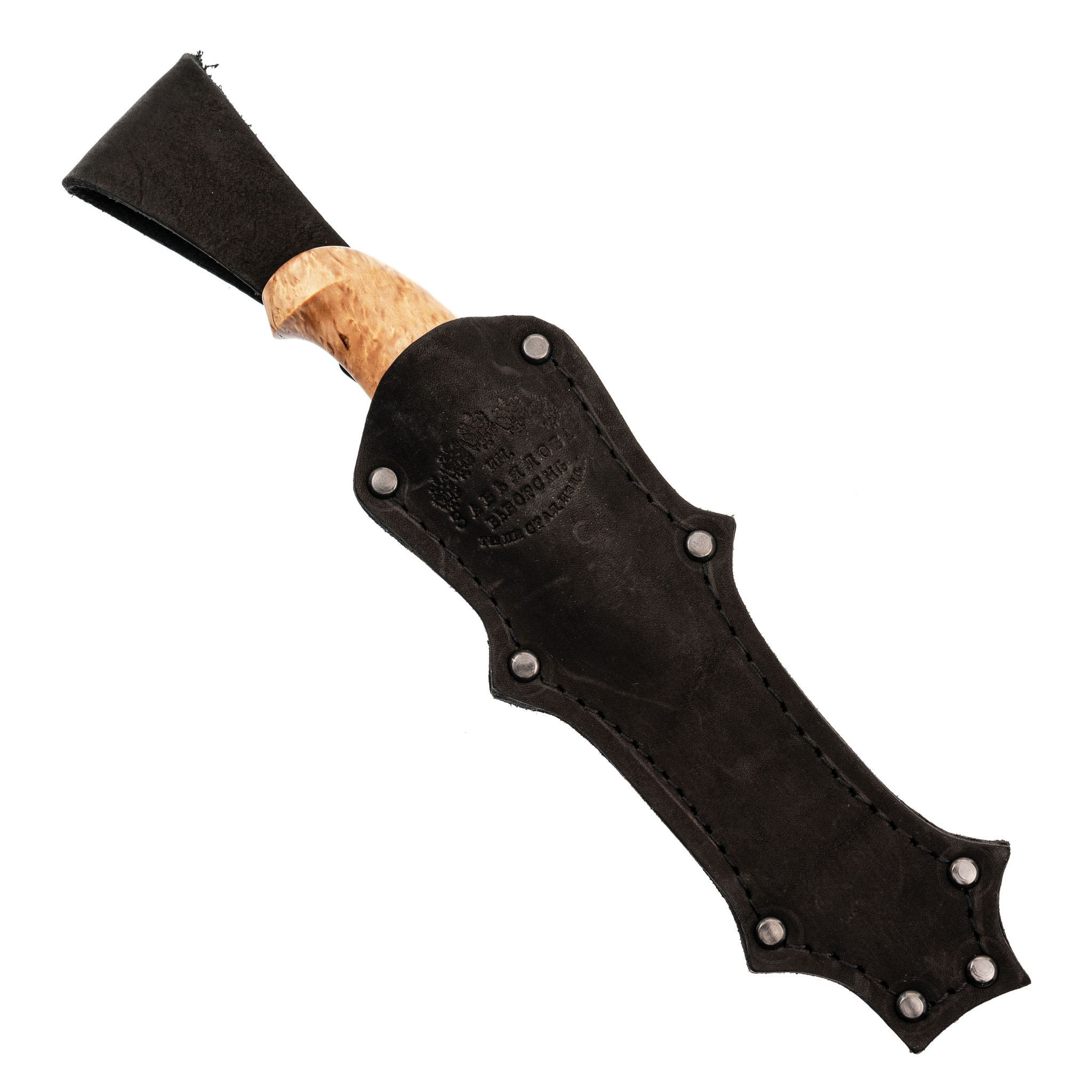 Нож Финка, сталь Sliepner, рукоять карельская береза - фото 4