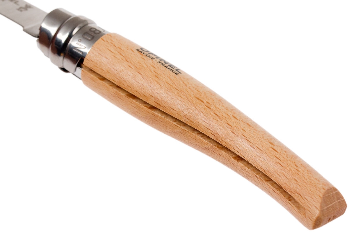 фото Нож складной филейный opinel №8 vri folding slim beechwood, сталь sandvik 12c27, рукоять бук, 000516