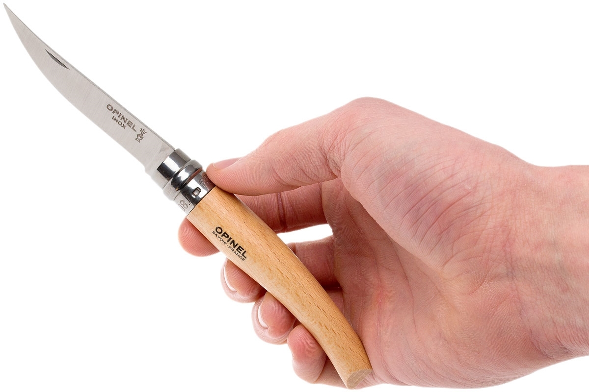 Нож складной филейный Opinel №8 VRI Folding Slim Beechwood, сталь Sandvik 12C27, рукоять бук, 000516 от Ножиков