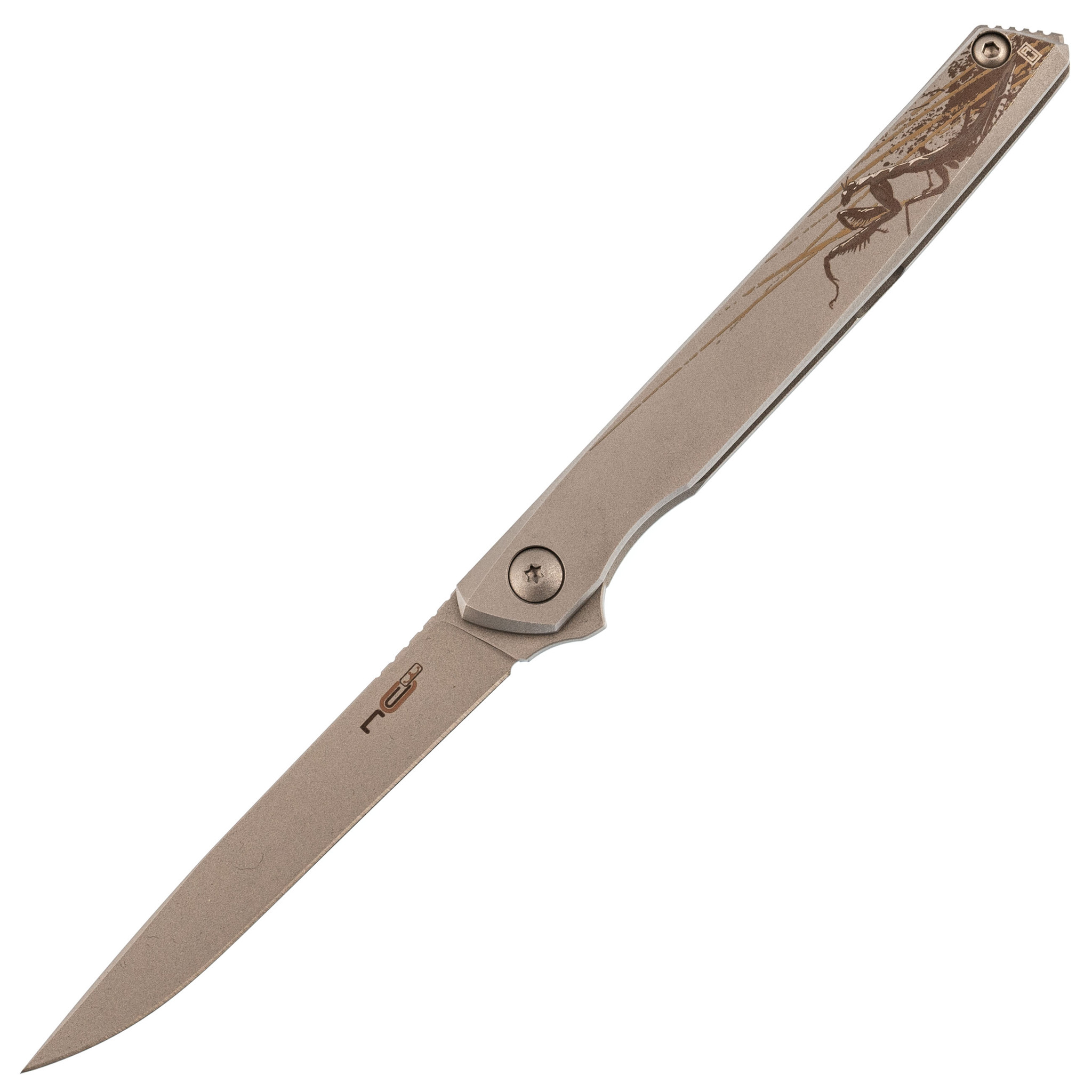 Складной нож N.C.Custom Stylus Богомол, сталь AUS-10, рукоять сталь