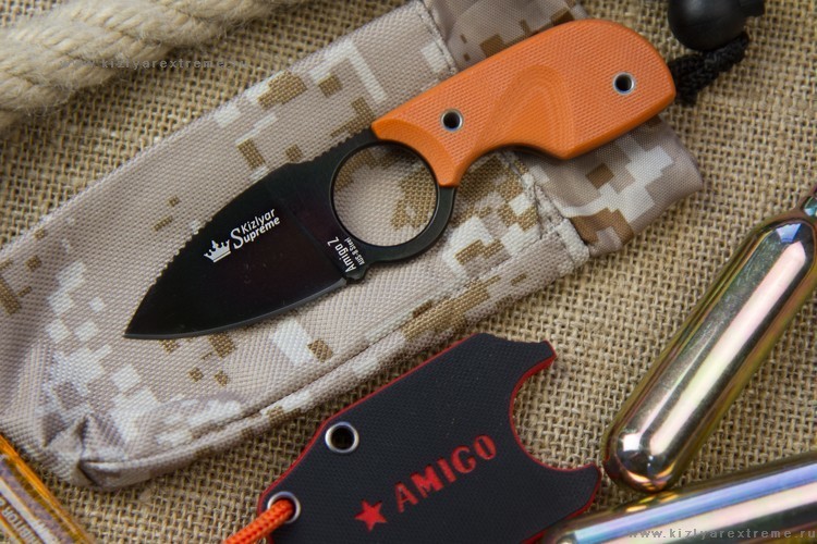 Шейный нож Amigo Z AUS-8 BT, Kizlyar Supreme нож amigo x d2 bt g10 kizlyar supreme
