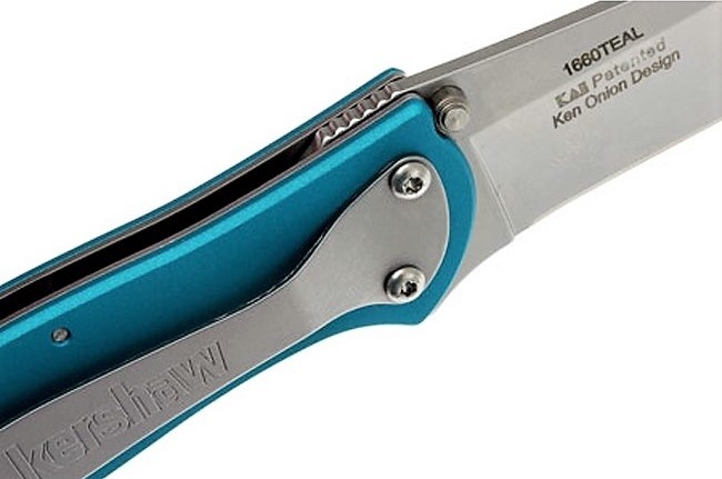 Складной нож Leek - Kershaw 1660TEAL, сталь Sandvik™ 14C28N, рукоять анодированный алюминий бирюзового цвета - фото 6