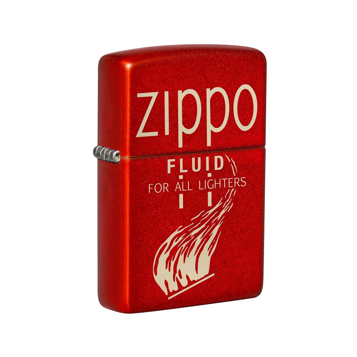 Зажигалка ZIPPO Retro с покрытием Metallic Red, латунь/сталь, красная, 38x13x57 мм