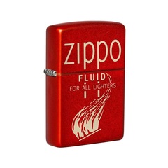 Фото Зажигалка ZIPPO Retro с покрытием Metallic Red, латунь/сталь, красная, 38x13x57 мм