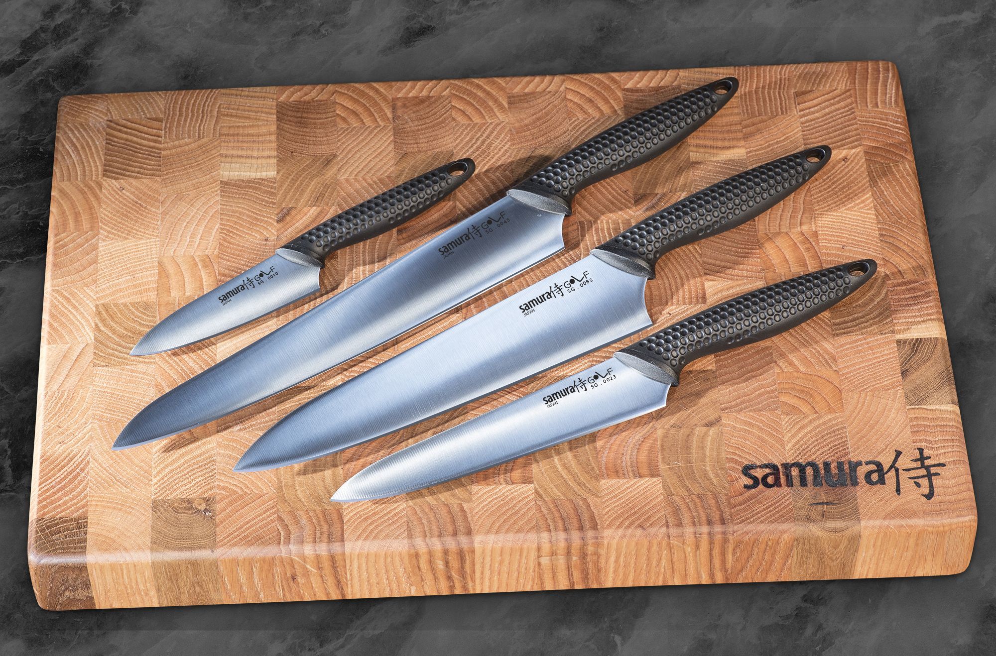 фото Набор из 4 кухонных ножей "samura golf" (10, 23, 45, 85), aus-8