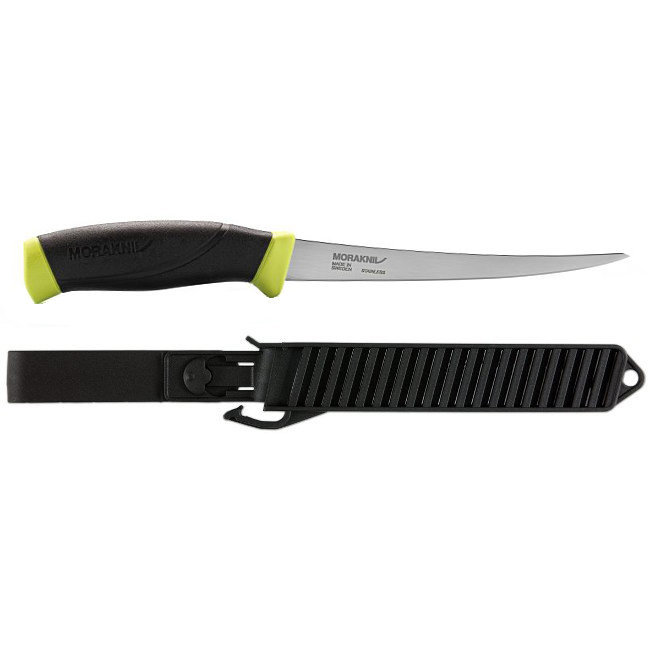 Нож с фиксированным лезвием Morakniv Fishing Comfort Fillet 155, сталь Sandvik 12C27, рукоять резина/пластик - фото 2