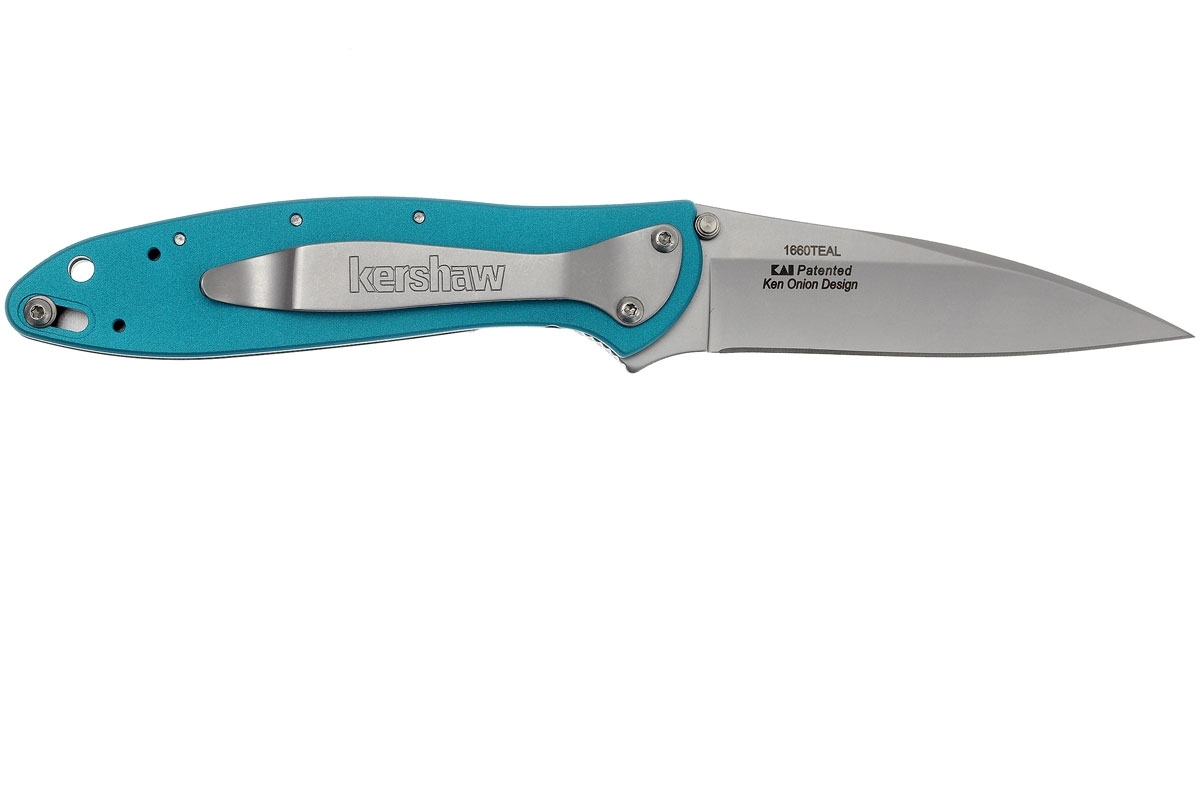 Складной нож Leek - Kershaw 1660TEAL, сталь Sandvik™ 14C28N, рукоять анодированный алюминий бирюзового цвета - фото 7