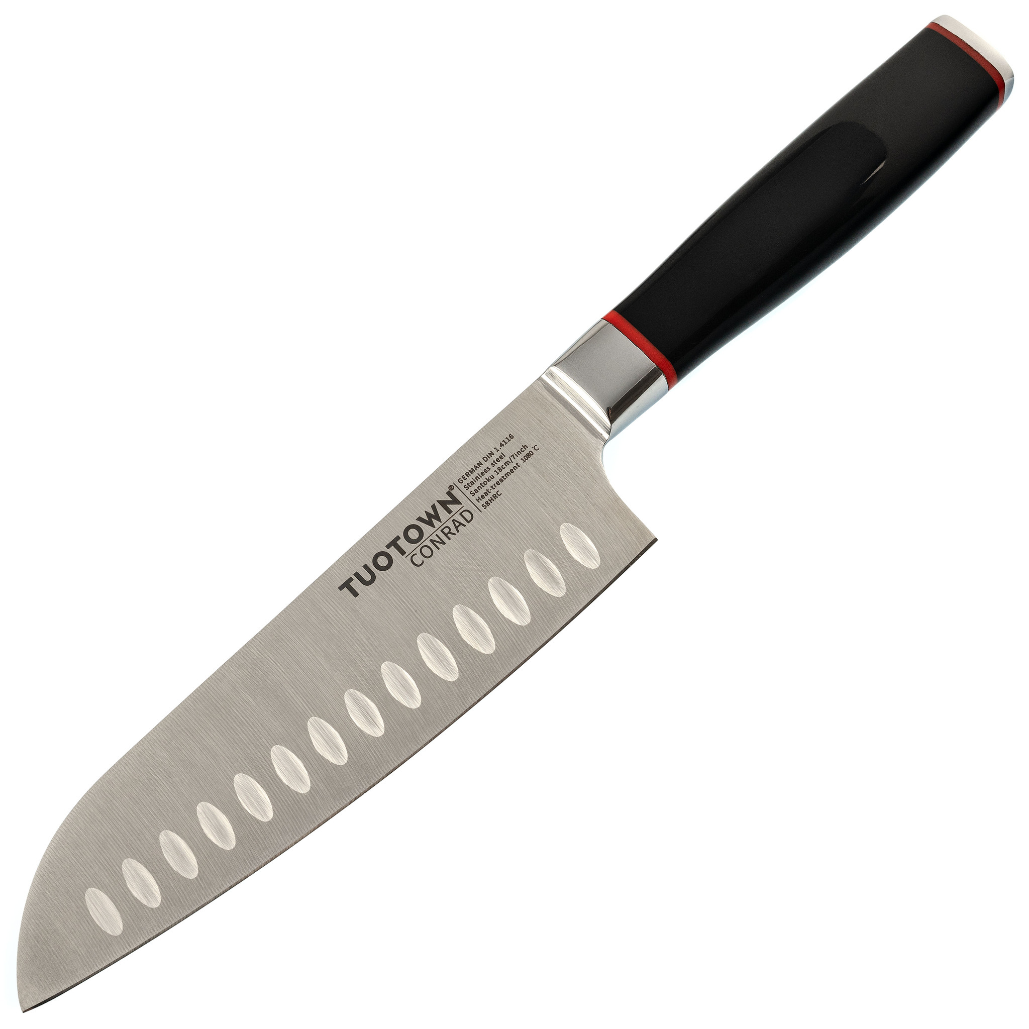 Кухонный нож Сантоку Tuotown, серия CONRAD, сталь 1.4116