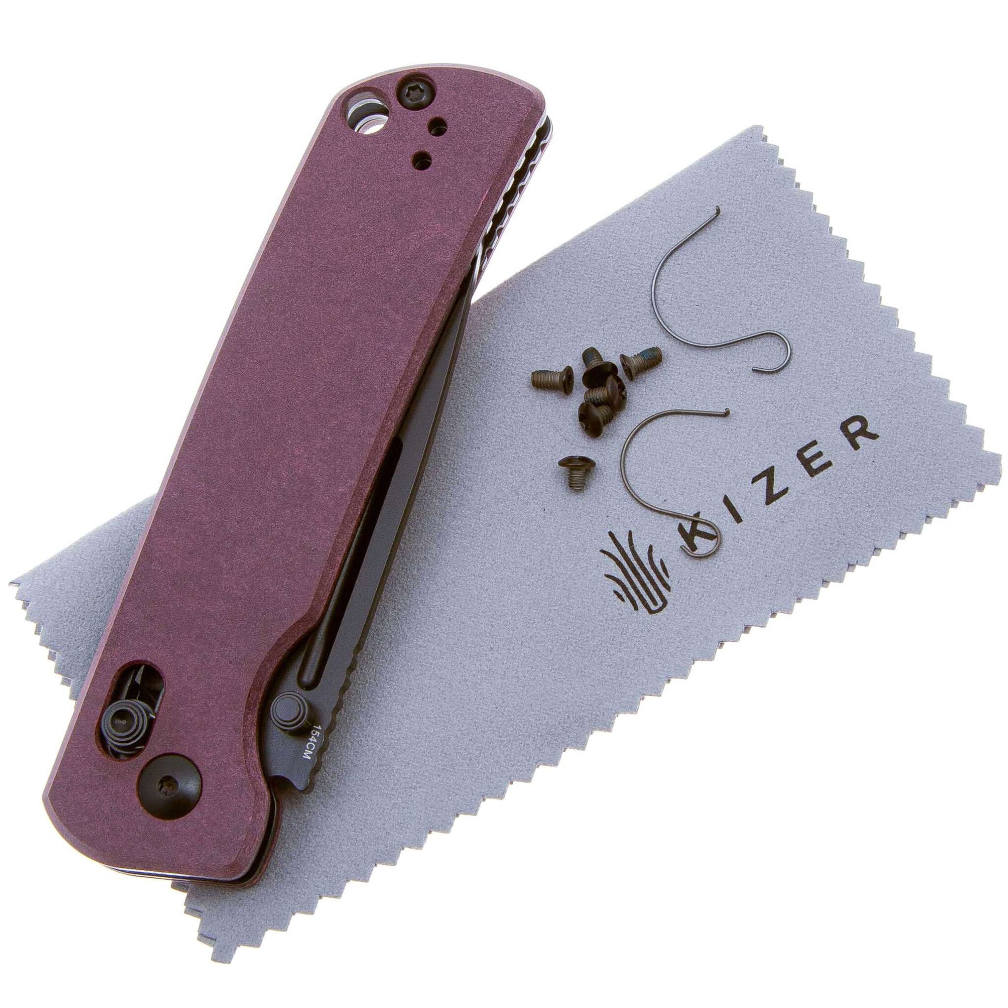 Складной нож Kizer Escort, сталь 154CM, рукоять Richlite, фиолетовый - фото 5