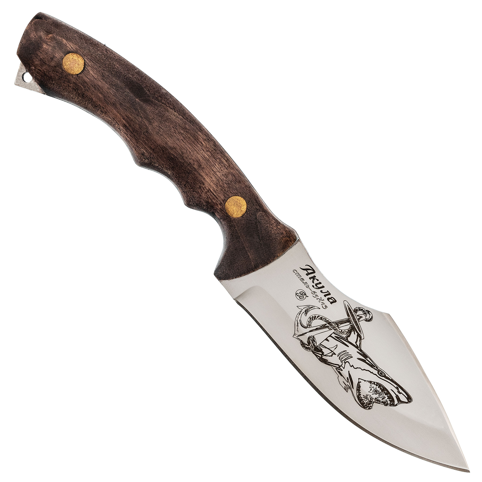Нож Акула, сталь 65х13, орех, Кизляр - фото 3