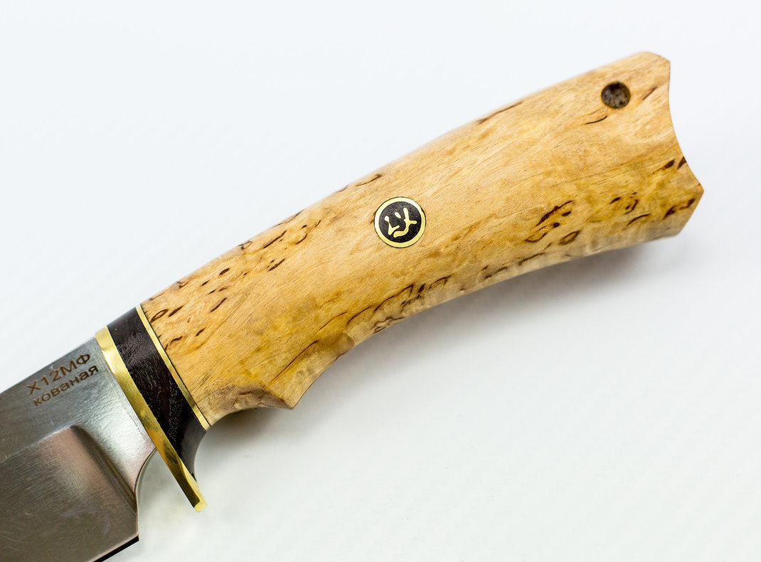 Нож Восточный Х12МФ, карельская берёза - фото 3