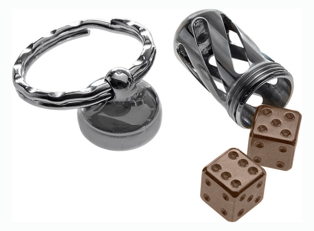 фото Брелок-капсула с игральными кубиками acorn dice bronze titanium, lion steel, нержавеющая сталь aisi 440, бронза, l/dd tibr
