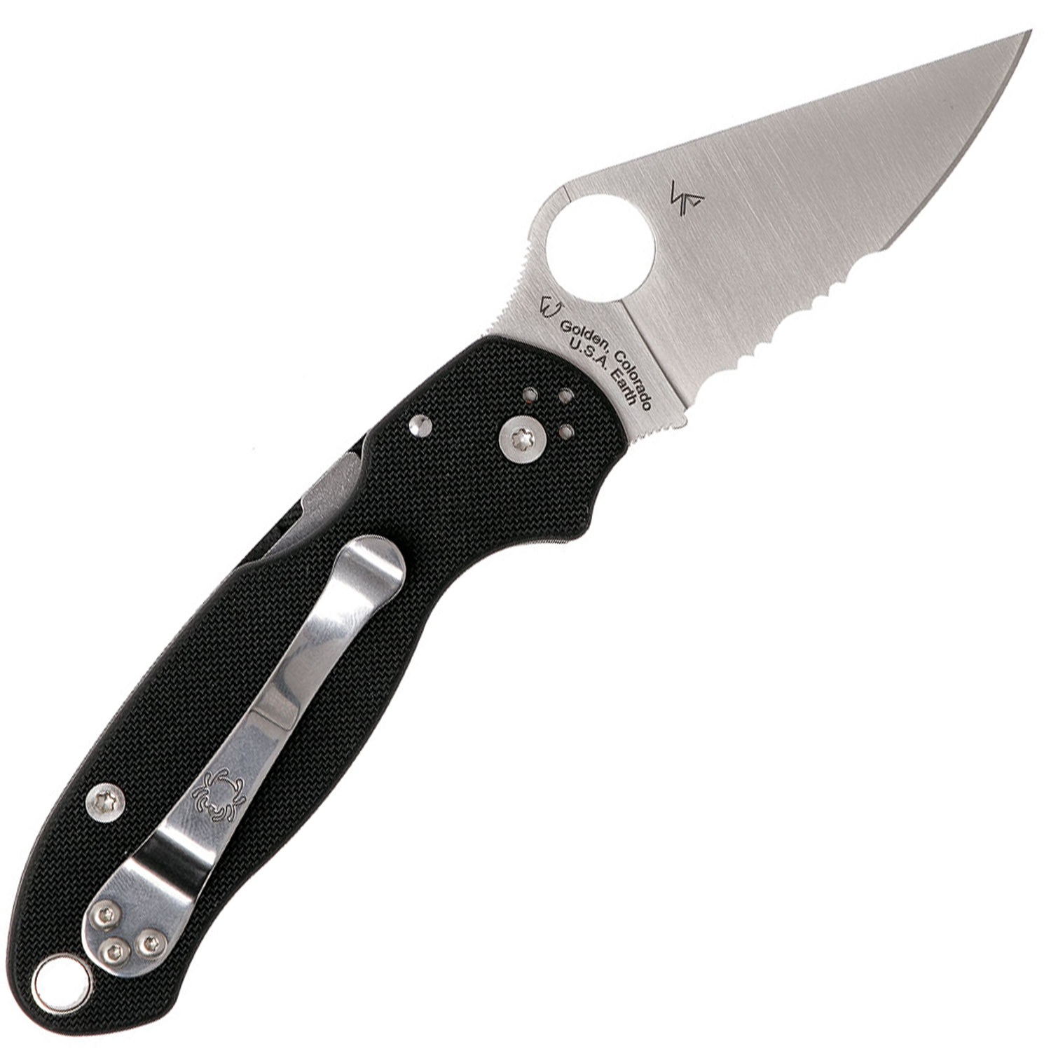 Нож складной Para 3 - Spyderco 223GPS, сталь Crucible CPM® S30V Satin Combo, рукоять стеклотекстолит G10, чёрный от Ножиков