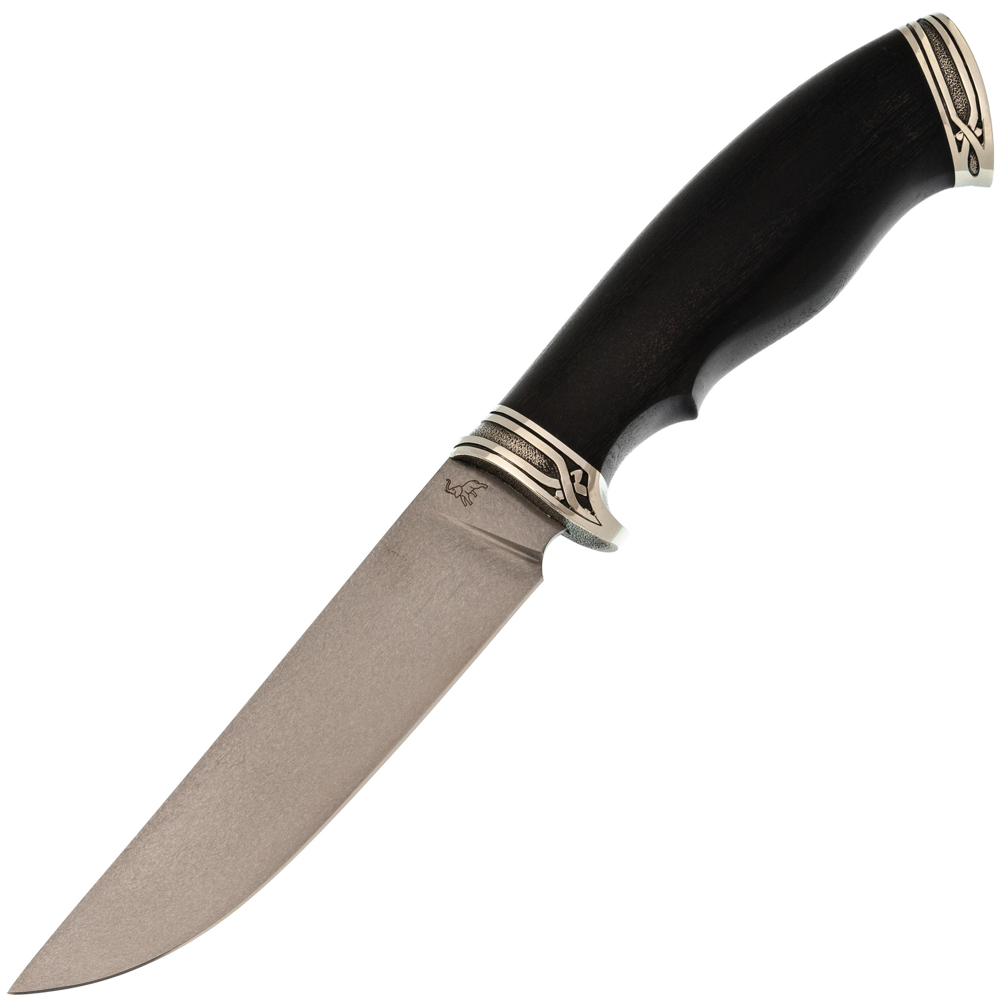 

Туристический нож C7, сталь Х12МФ, рукоять черный граб, деревянные ножны