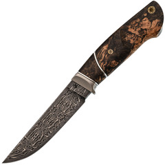 Фото Авторский нож Сокол, сталь мозаичный дамаск, подарочная шкатулка