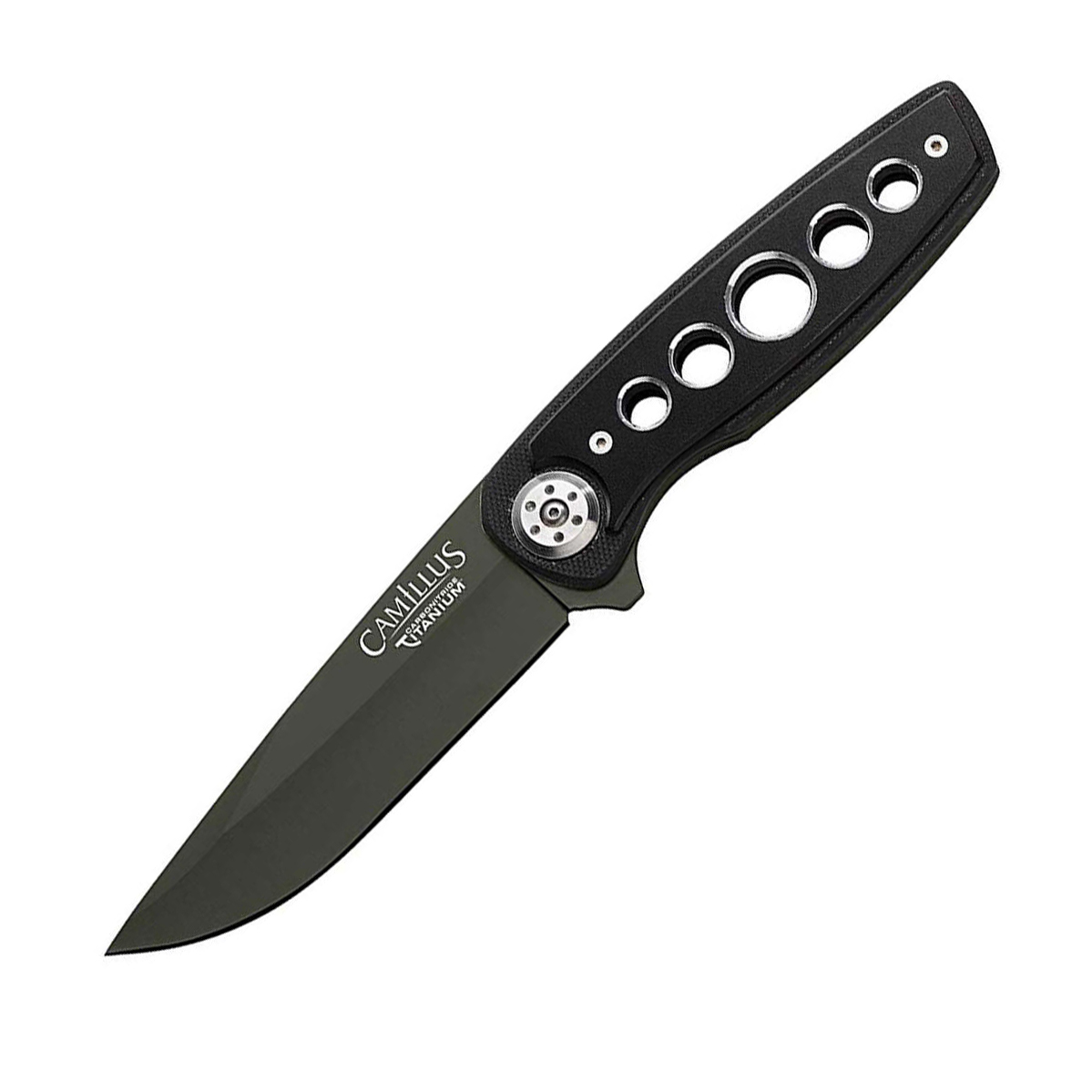 Нож с фиксированным клинком Camillus EDC, сталь AUS-8, рукоять термопластик GRN, чёрный