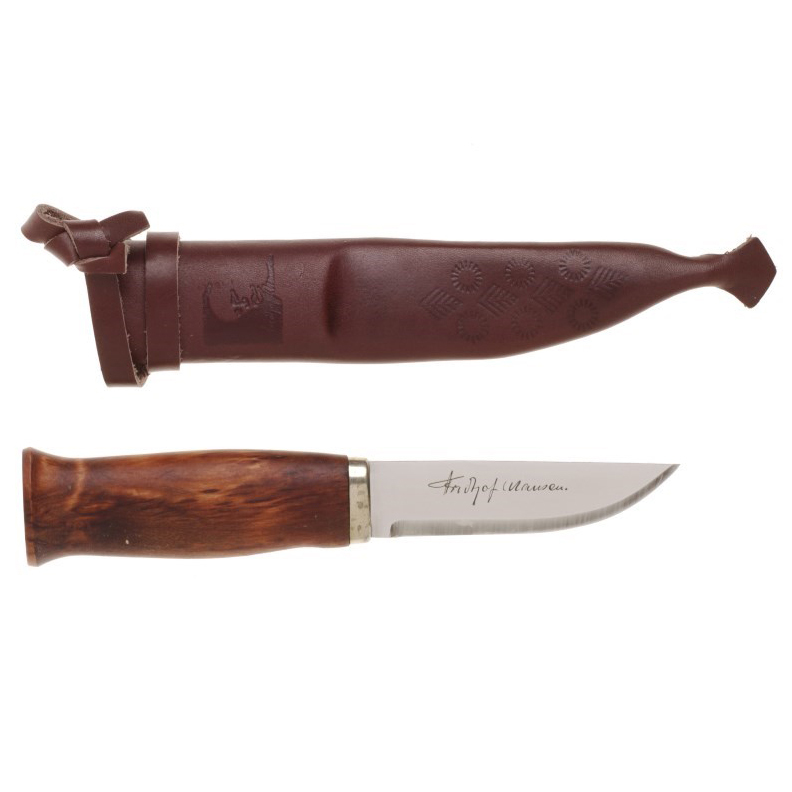 Нож с фиксированным клинком Brusletto Nansen, сталь Sandvik 12C27, рукоять карельская береза от Ножиков