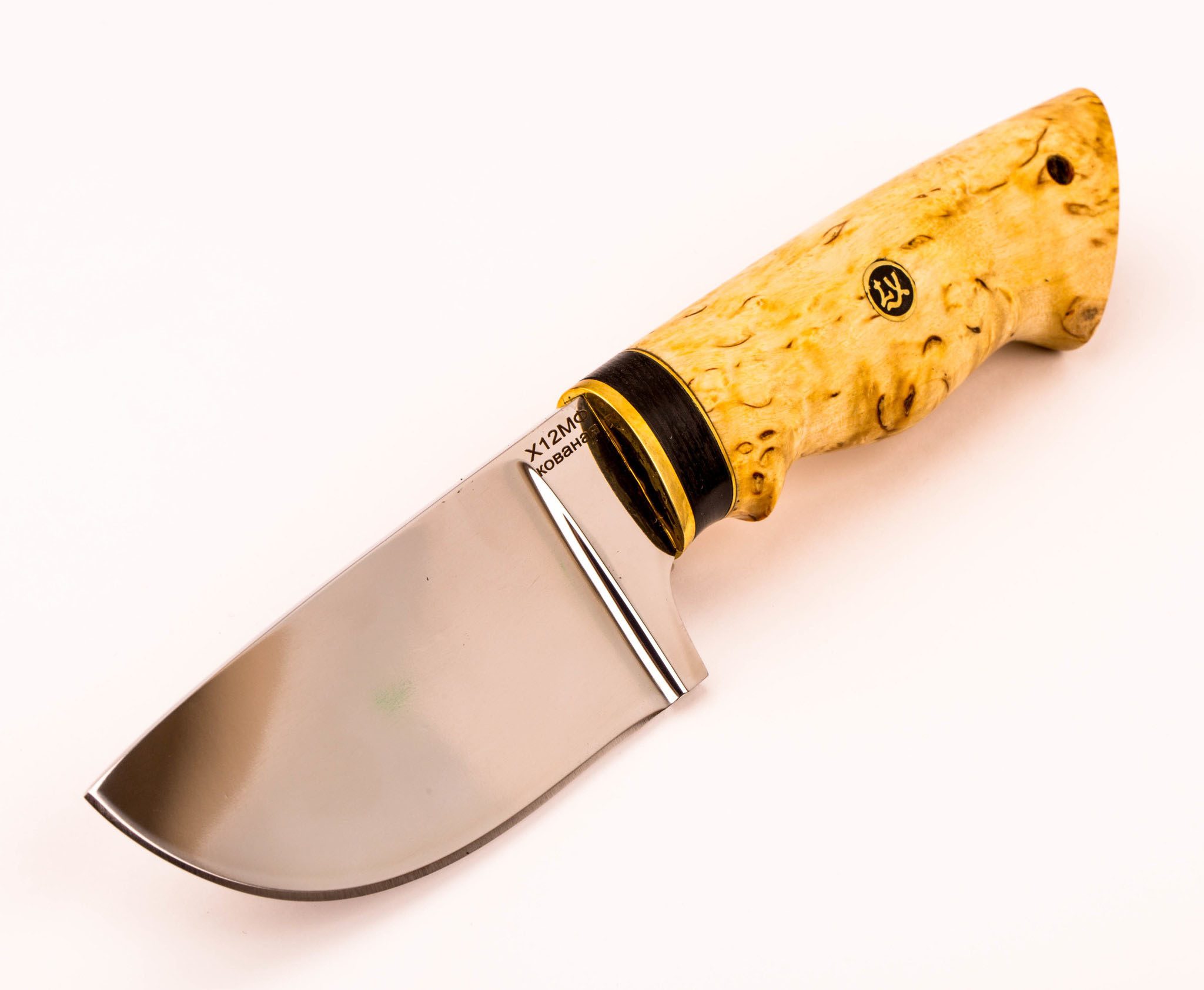 Нож Шкуросъемный-2, сталь Х12МФ, карельская берёза - фото 1