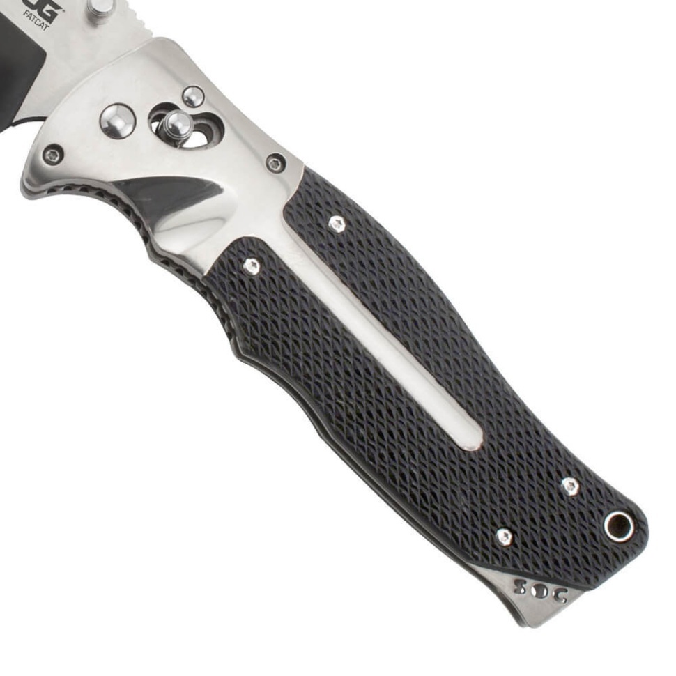 Складной нож FatCat Limited Edition - SOG FC01, сталь VG-10, рукоять Kraton® (резина) - фото 8